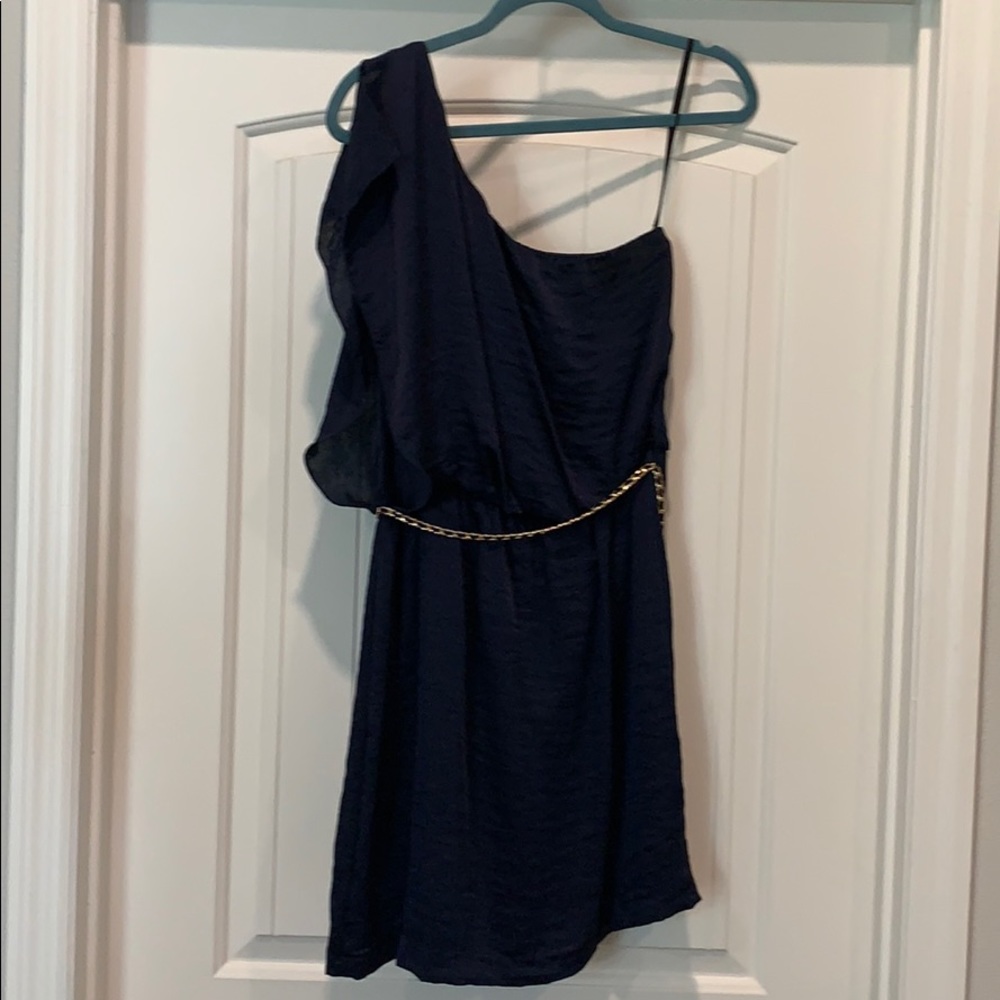 Navy blue BCX One shoulder dress